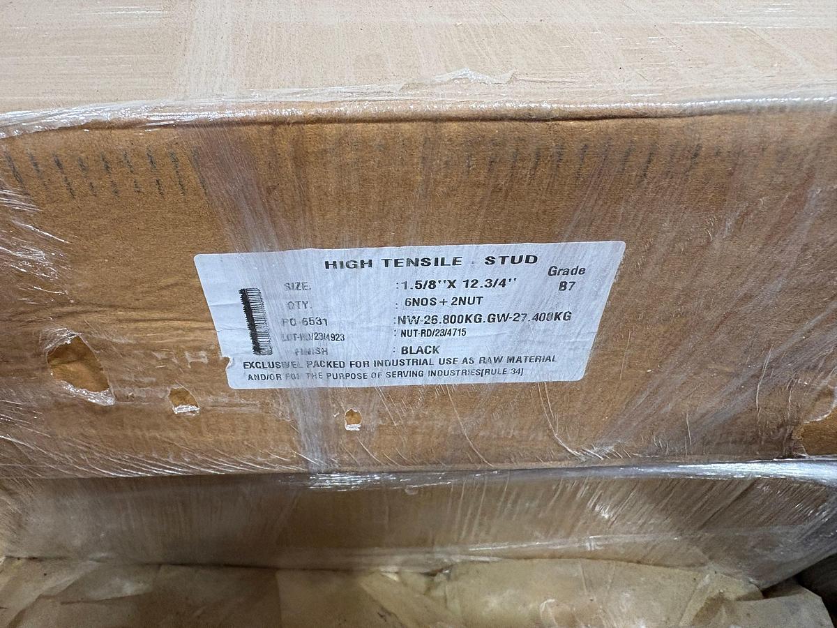 Used (4 crates) of assorted stud bolts & hangers