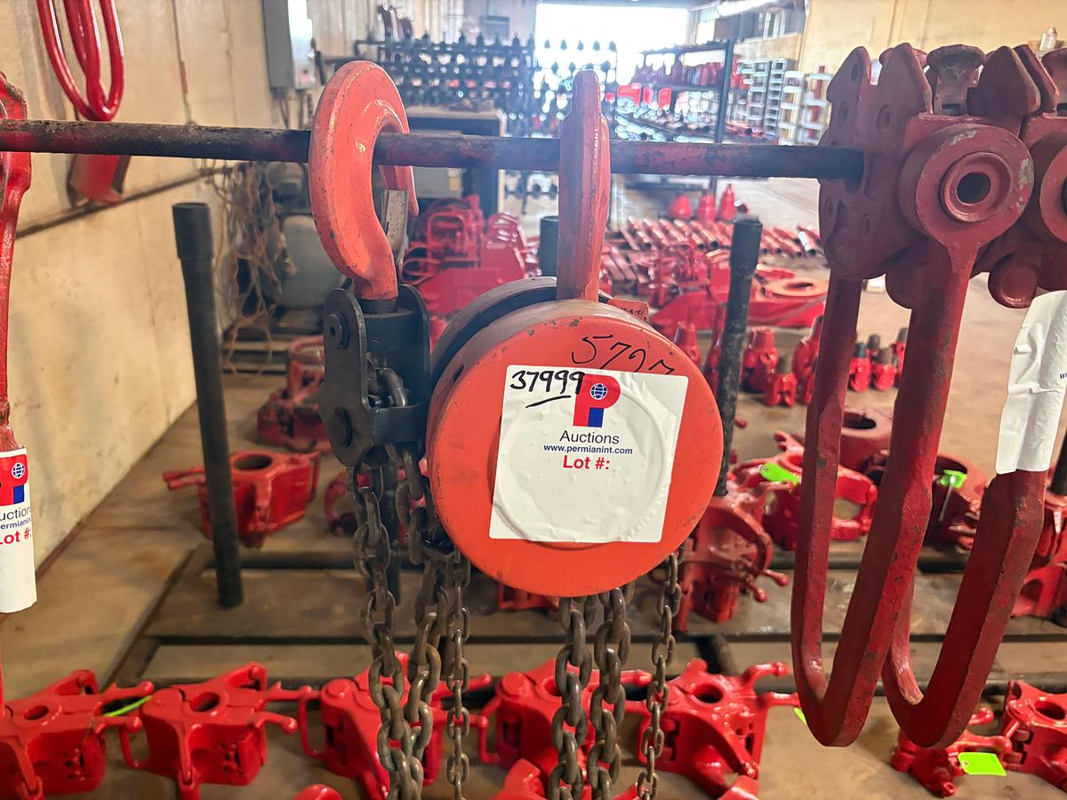 Used CM 5-ton chain hoist