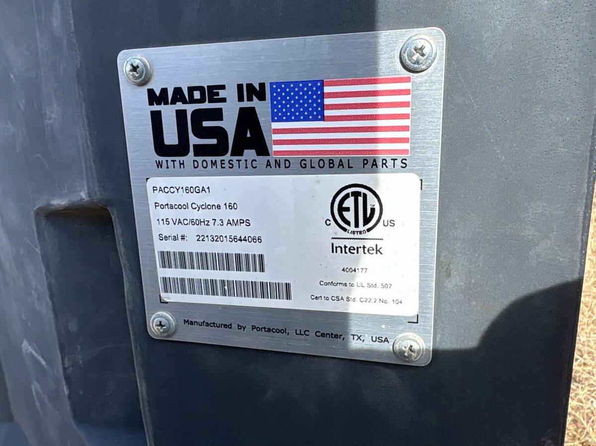 Used Portacool cyclone 160 water cooled shop fan