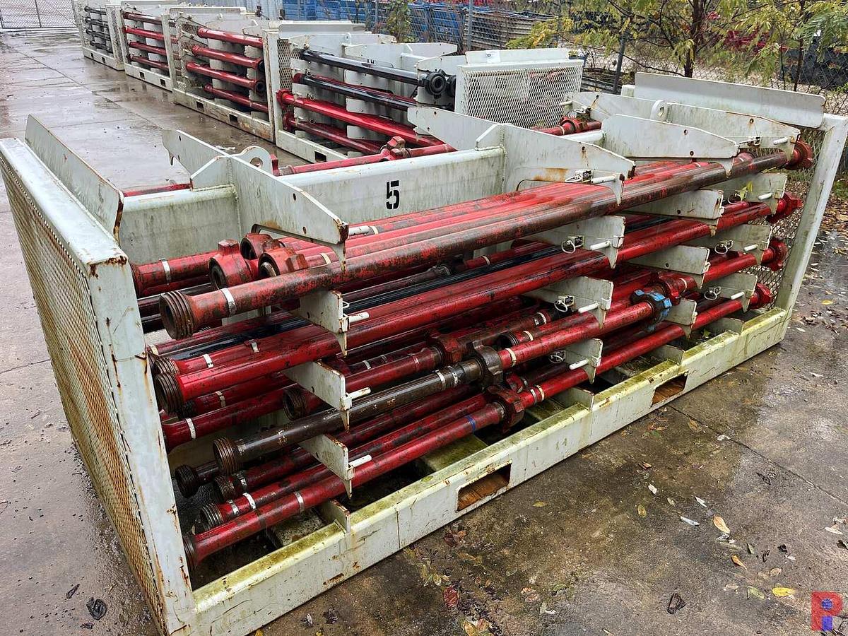 Used (62) JTS. OF TESTED 2” 1502 15K WP FLOW IRON W/ TRANSPORT RACK