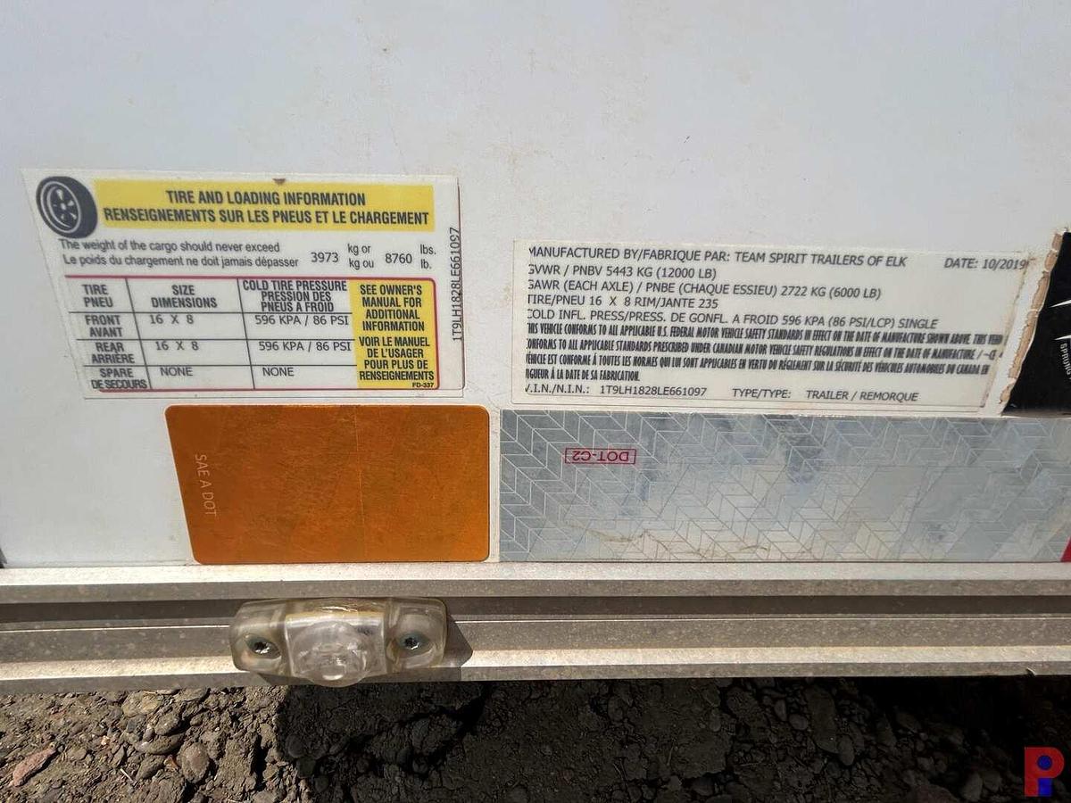 Used 2019 TEAM SPIRIT TRAILERS OF ELK 18’ T/A BUMPER PULL CREW / DOGHOUSE TRAILER