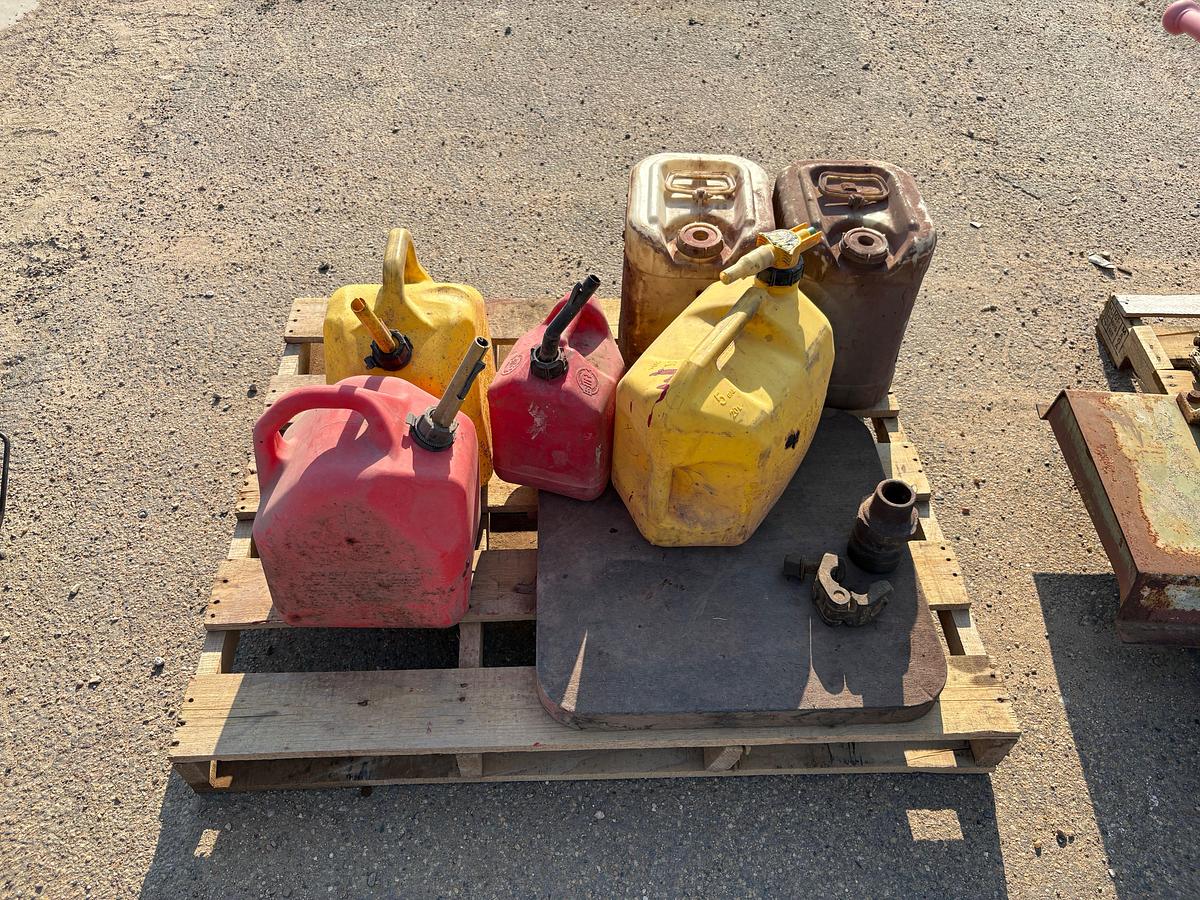 Used Pallet of (6) portable gasoline & diesel cans