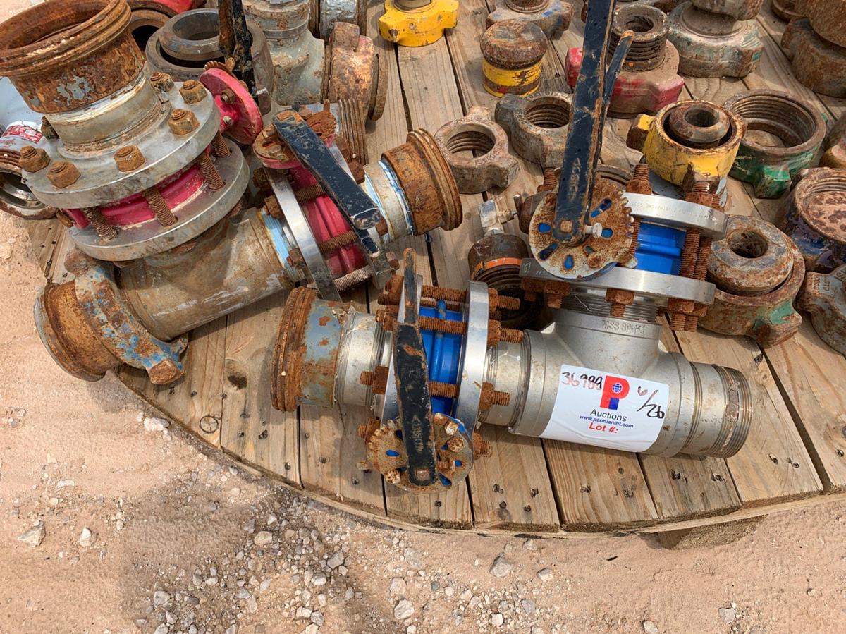 Used Pallet of Assorted 2” to 3” 1502 Pups, 1502 90’s, and Tees w/ Butterfly Valves