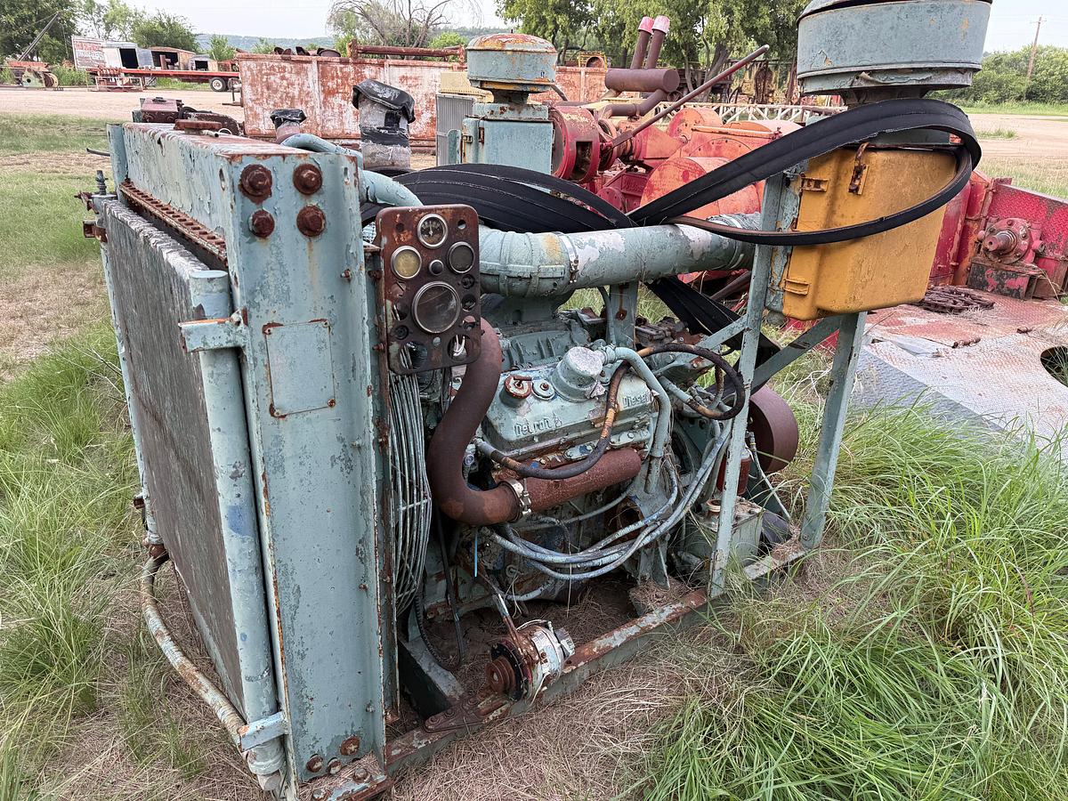 Used DETROIT 6V92T ENGINE W/ TWIN DISC F-10017-TC1 TORQUE CONVERTER & RADIATOR, SKIDDED