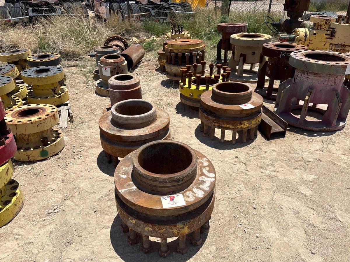 Used (6) 13-5/8” single stud adapters w/ victaulic connections& (3) weld neck well head adapters