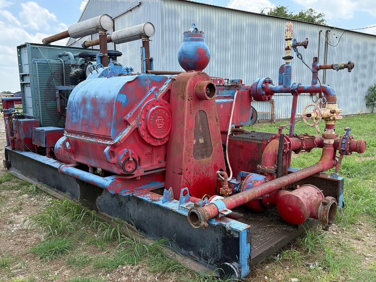 Used GARDNER DENVER PZ7 TRIPLEX MUD PUMP P/B MTU 12V2000TTA, SKIDDED