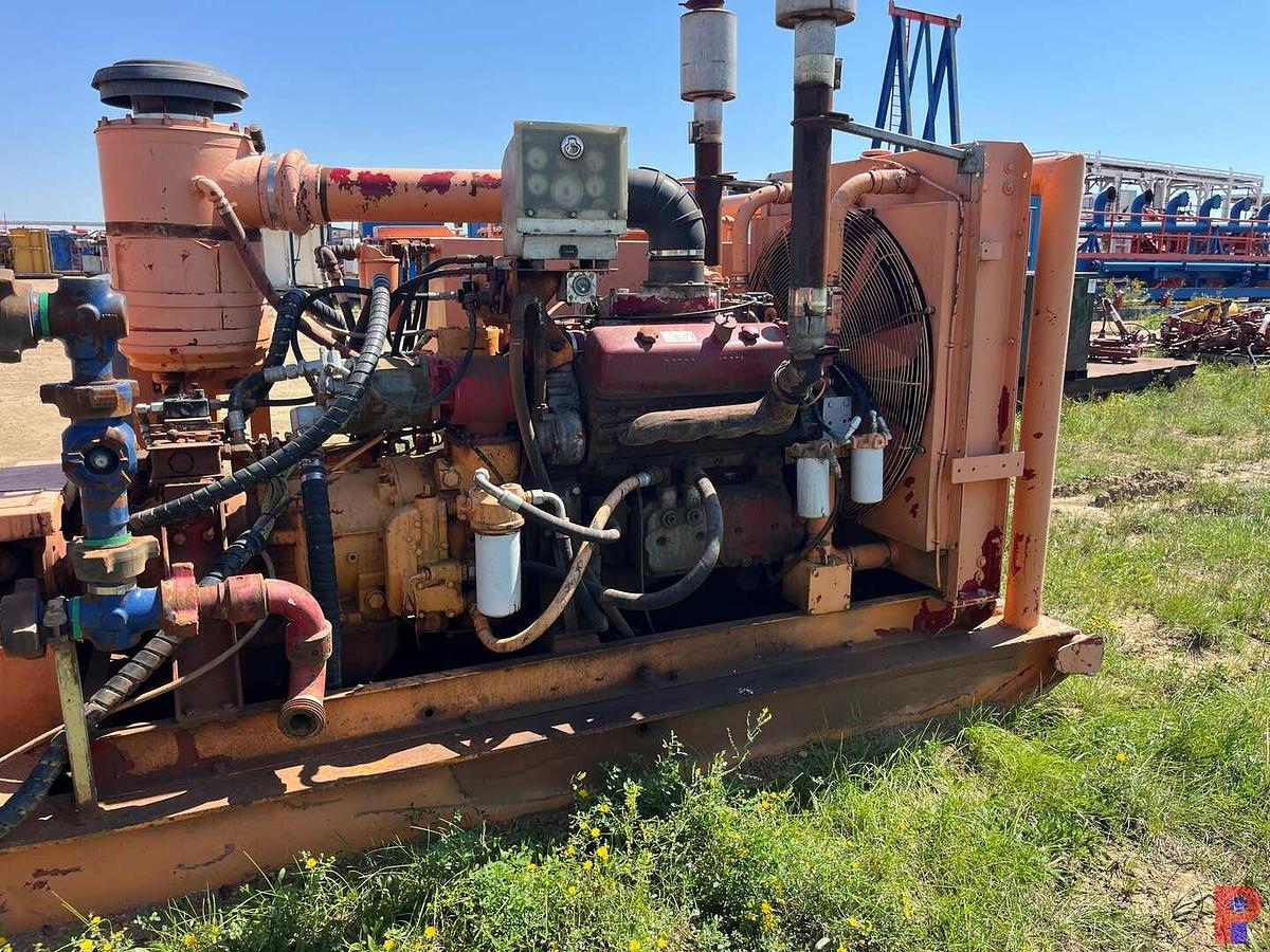 Used GARDNER DENVER PAHBFB 5K TRIPLEX WELL SERVICE PUMP P/B DETROIT 8V71N ALLISON TRANS., SKIDDED