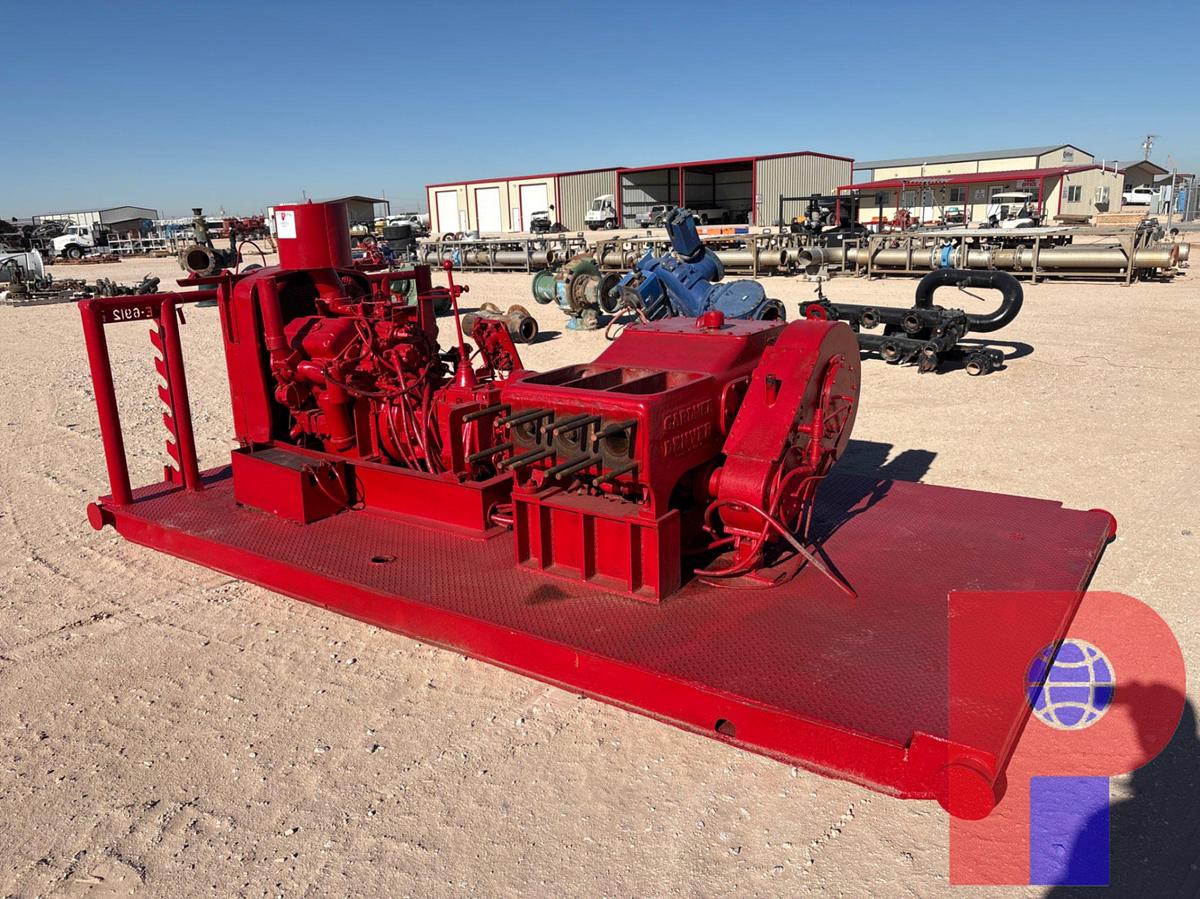 Used GARDNER DENVER 1PE-172 TRIPLEX PUMP, SKIDDED