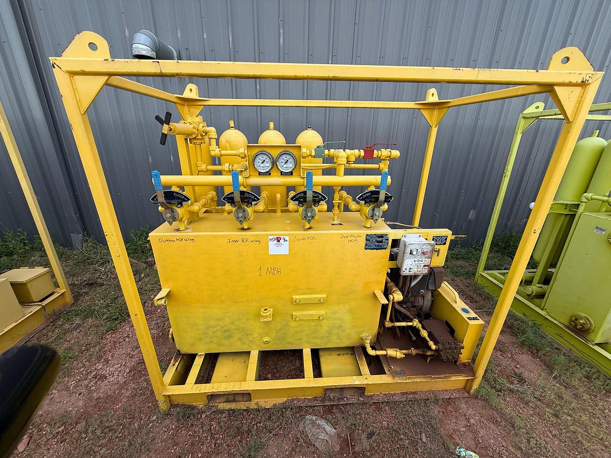 Used MEYER 3K WP DIESEL POWERED 4-STATION ACCUMULATOR CLOSING UNIT, SKIDDED