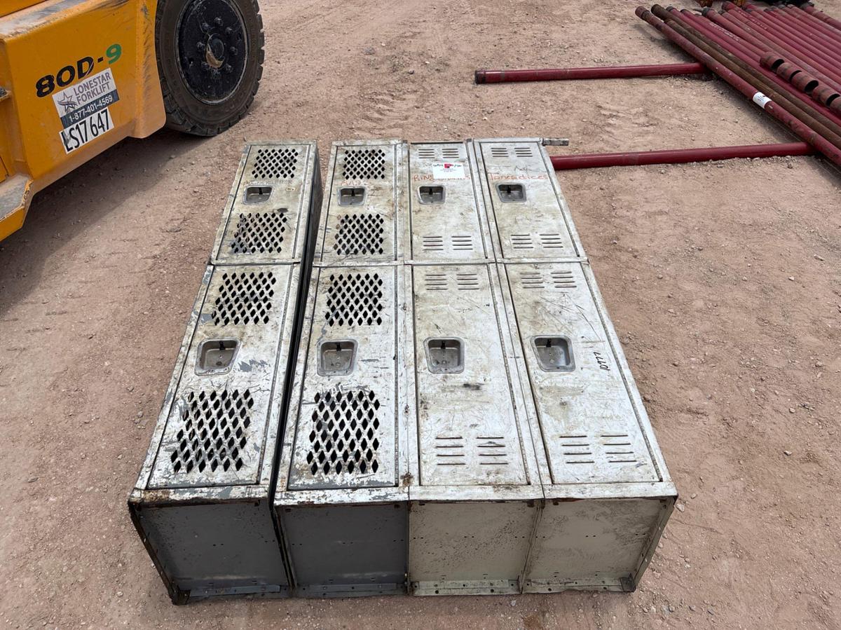Used (2) 24” x 17” x 32” poly tanks & 4’ x 1.5’ x 6’ lockers