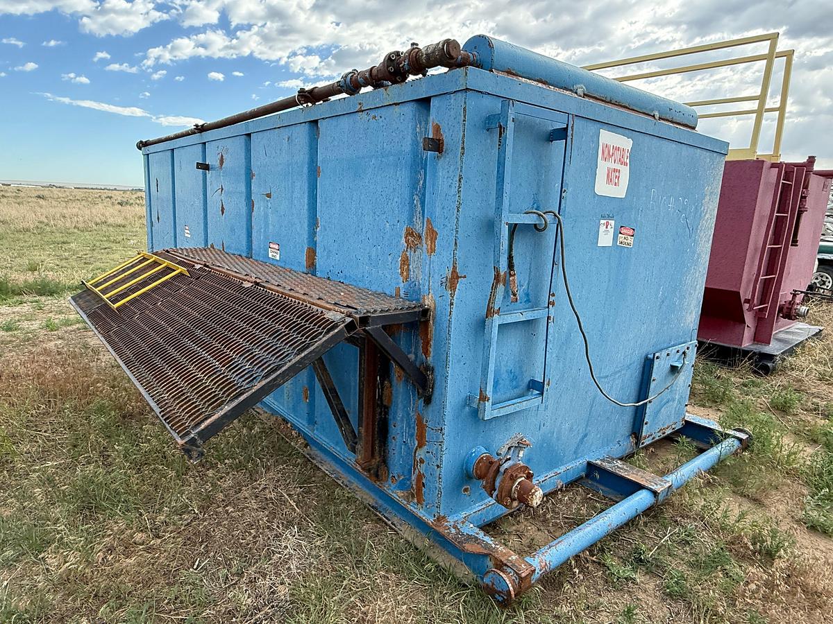 Used 16.6’L x 7.8’W x 6’H 2-COMP REVERSE PIT TANK W/ CATWALK & GAS BUSTER
