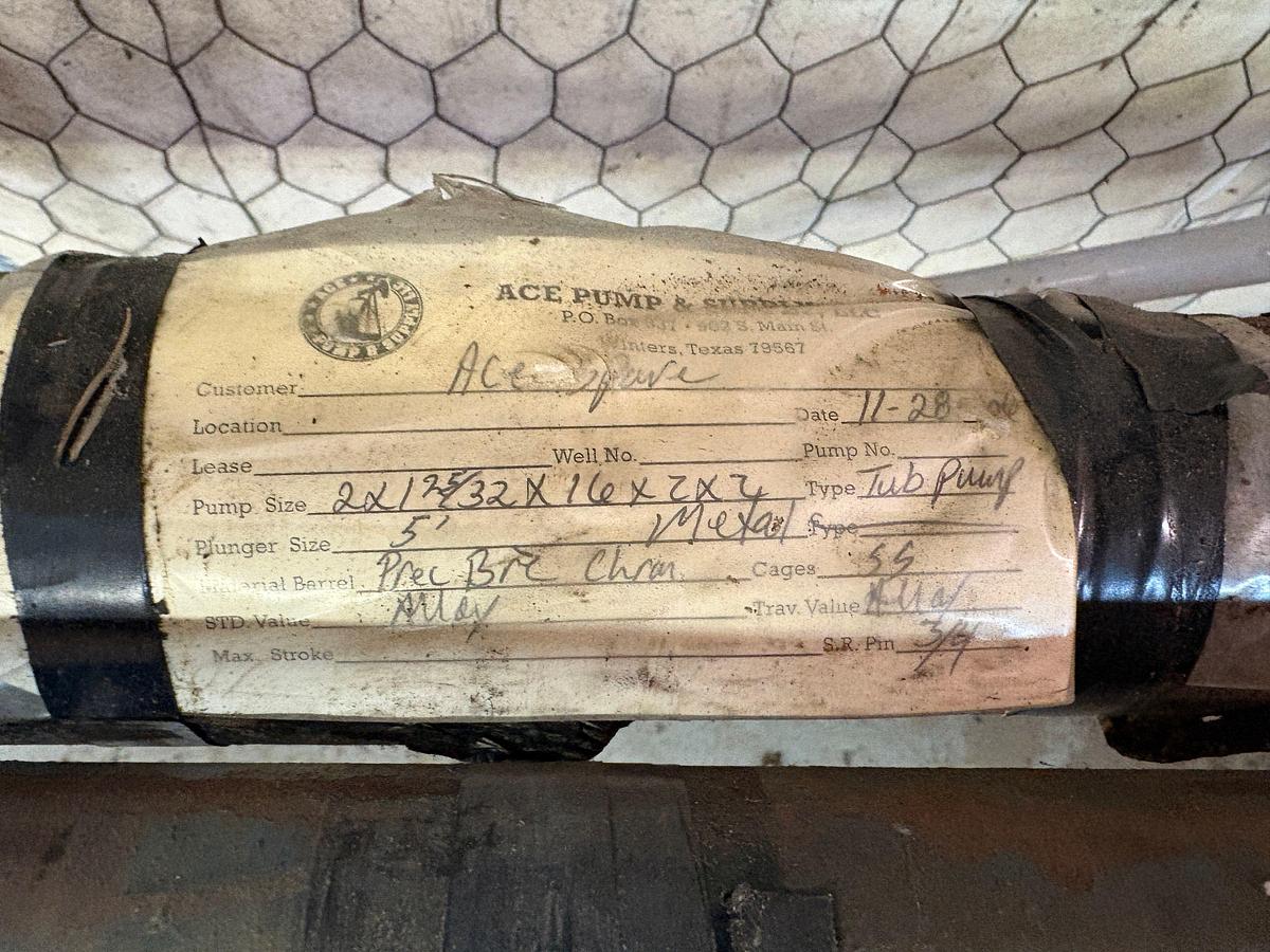 Used 2” x 1-25/32” x 16’ x 2 x 2, 5’ MTL PLGR, PREC BRZ CHRM SS BARREL, DOWNHOLE TUBING PUMP
