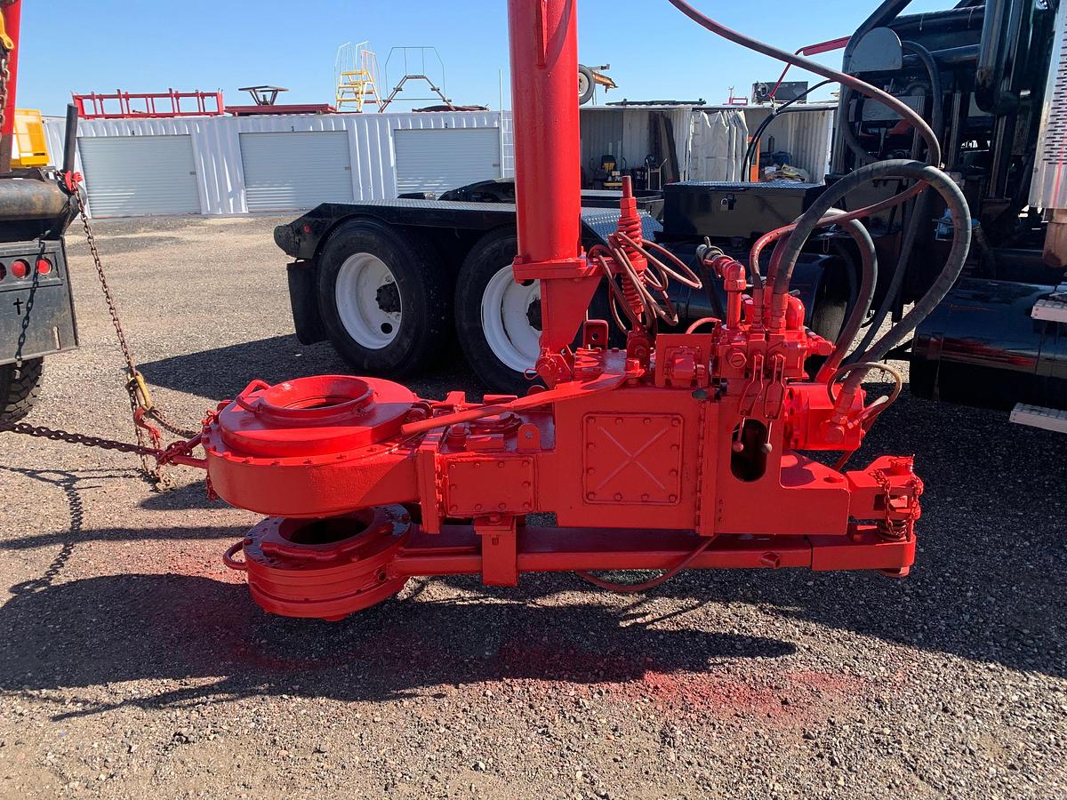 Used FOSTER 54-02 SIZE 2-3/8” - 8-5/8” HYD POWER TONG W/ BACK-UP, TONG CYL, TRANSPORT TRAILER