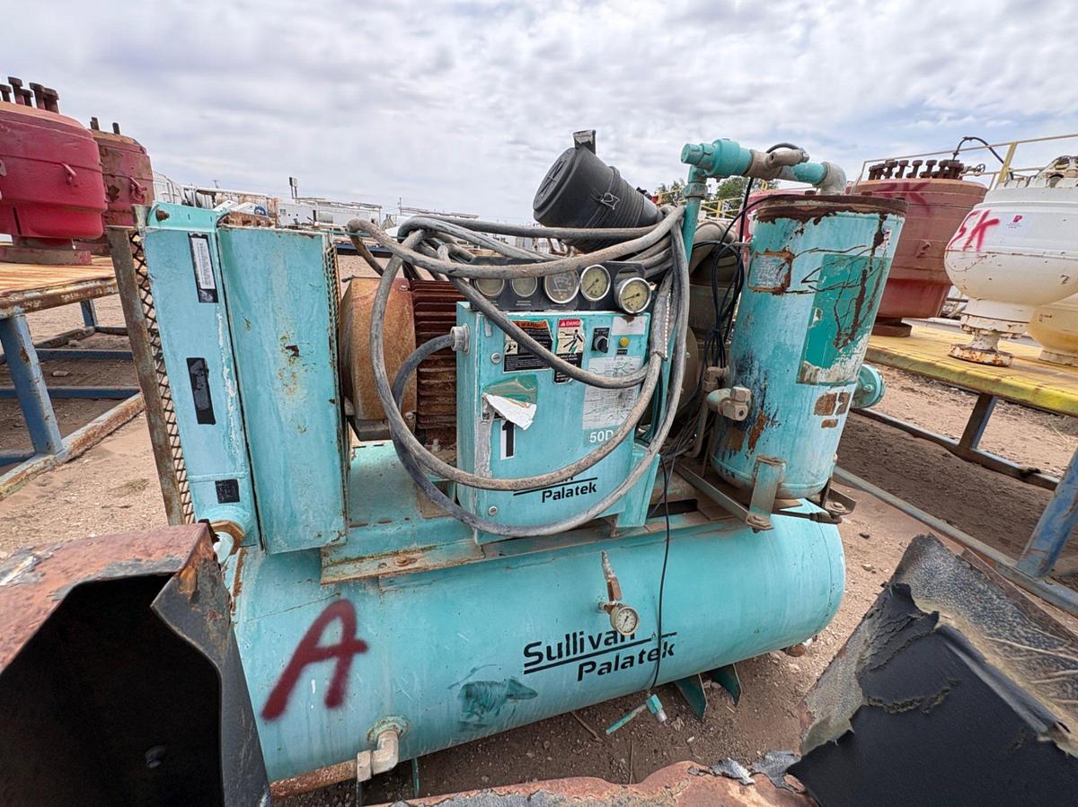 Used (3) inoperable/incomplete ingersoll Rand up6-40-125 corkscrew air compressors & (1) Sullivan palatek air compressor