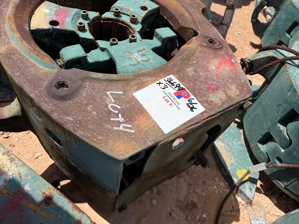 Used LOT W/ (1) NOV & (1) TEXAS INT. 250-TON & (1) BJ 175-TON SLIP TYPE SPIDER CASING ELEVATORS