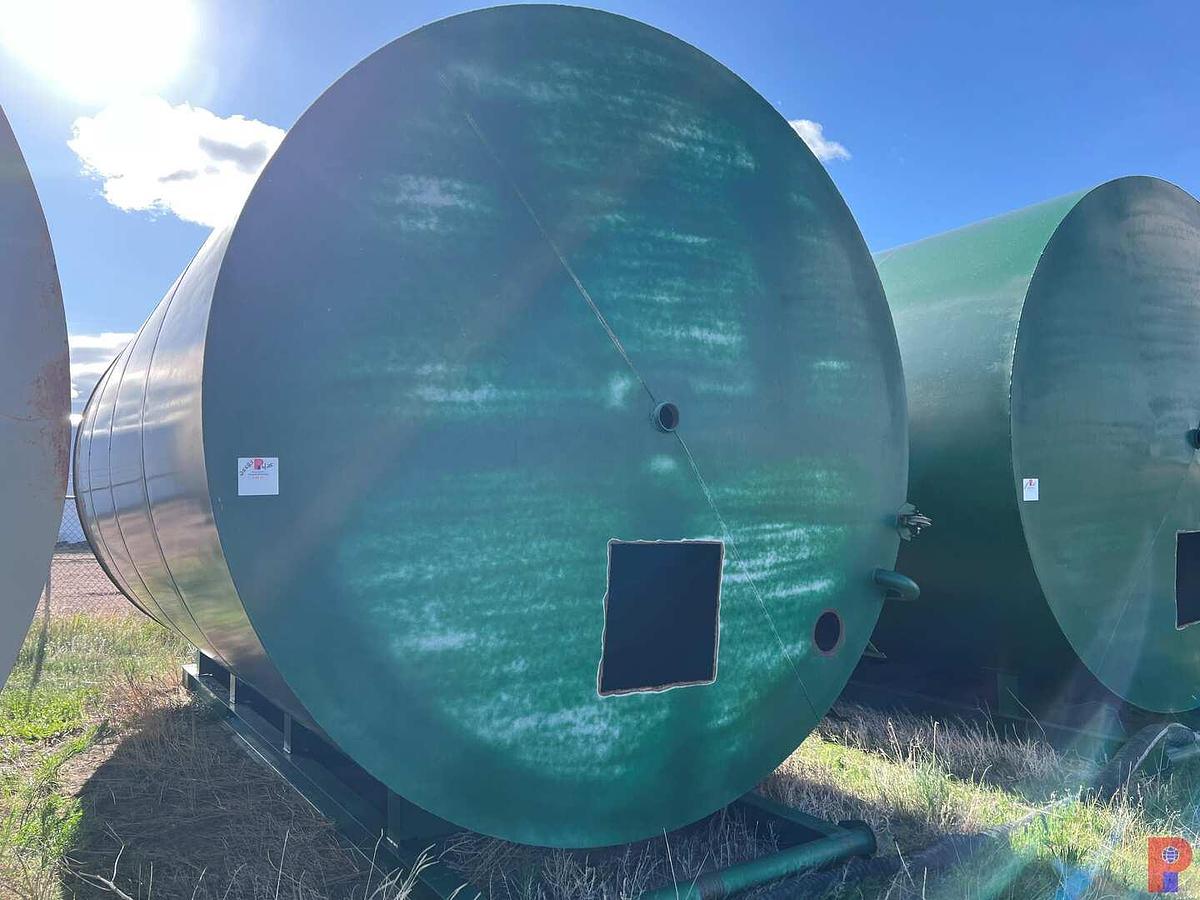 Used SKIDDED 12’DIAMETER X 20’H 400BBL VERTICAL STORAGE TANK