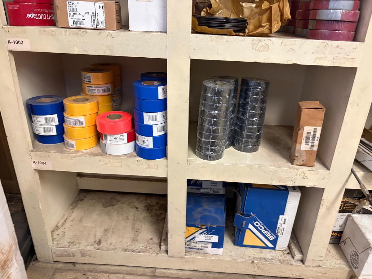 Used 18-bin shelf w/ contents