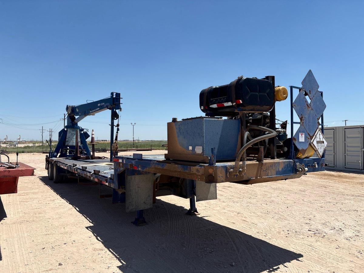 Used 44’ x 8’ t/a stepdeck trailer w/ National crane 638 25,000lbs crane