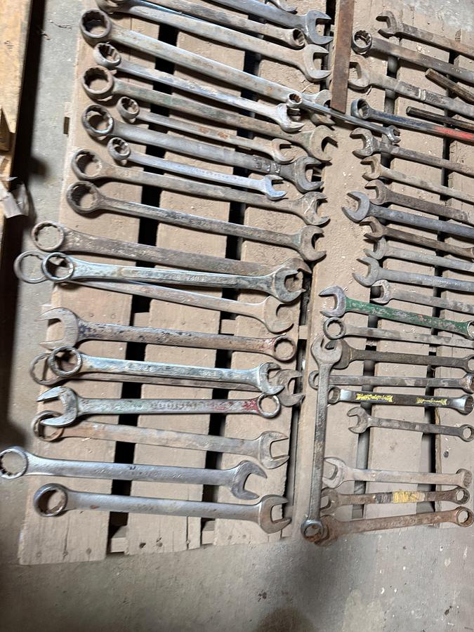 Used (3) PALLETS OF (90+) 7/8” THRU 2-1/4” END WRENCHES