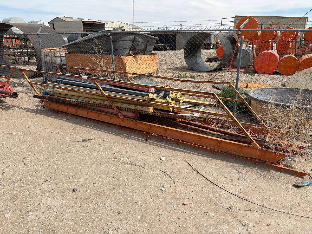Used (2) 30’ extendable rig ladders w/ assorted pallet rack shelving & alkota pressure washer