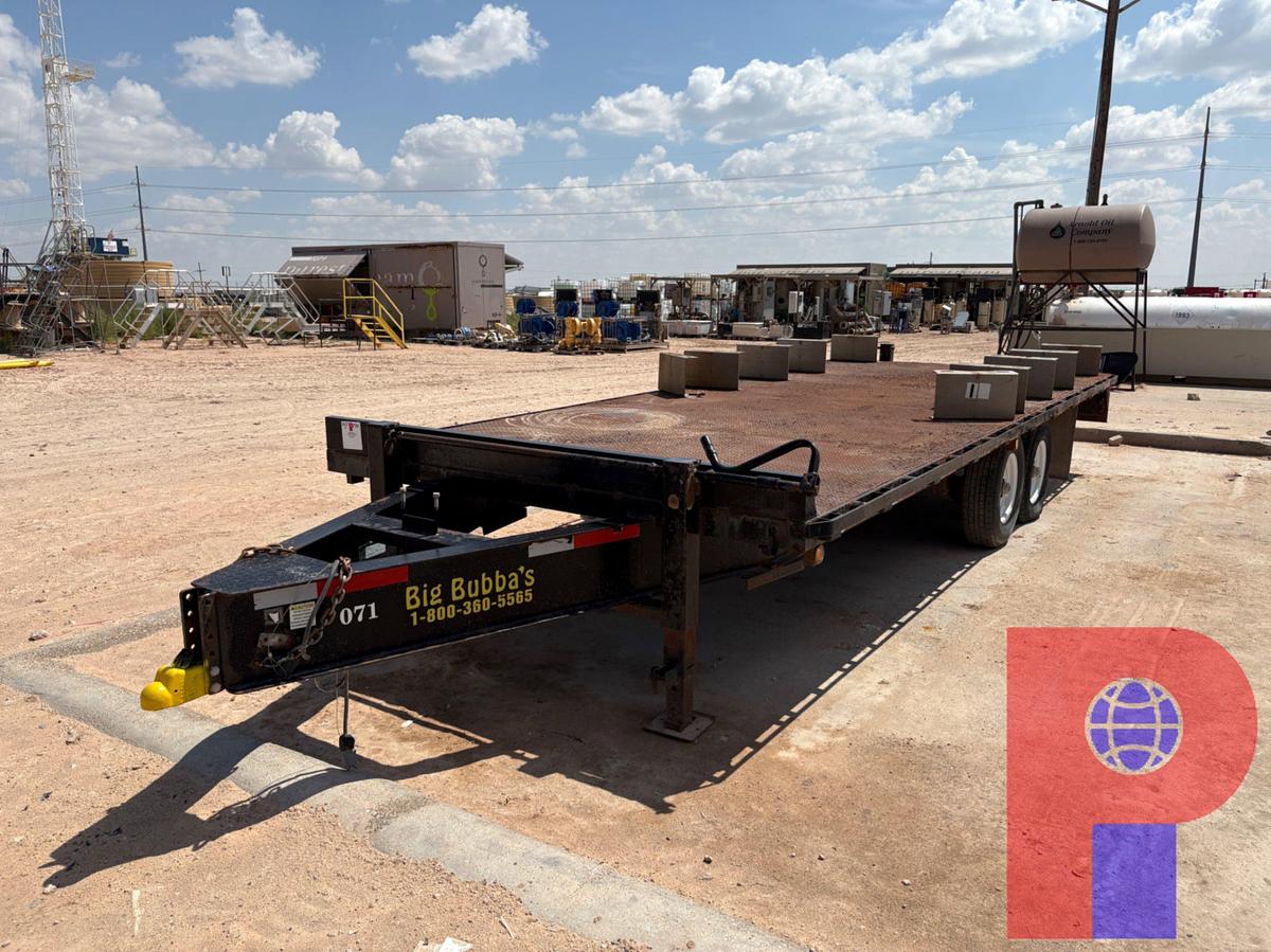 Used 2019 BIG BUBBA'S TRAILERS 20’ X 8’ T/A BUMPER PULL FLATBED UTILITY TRAILER
