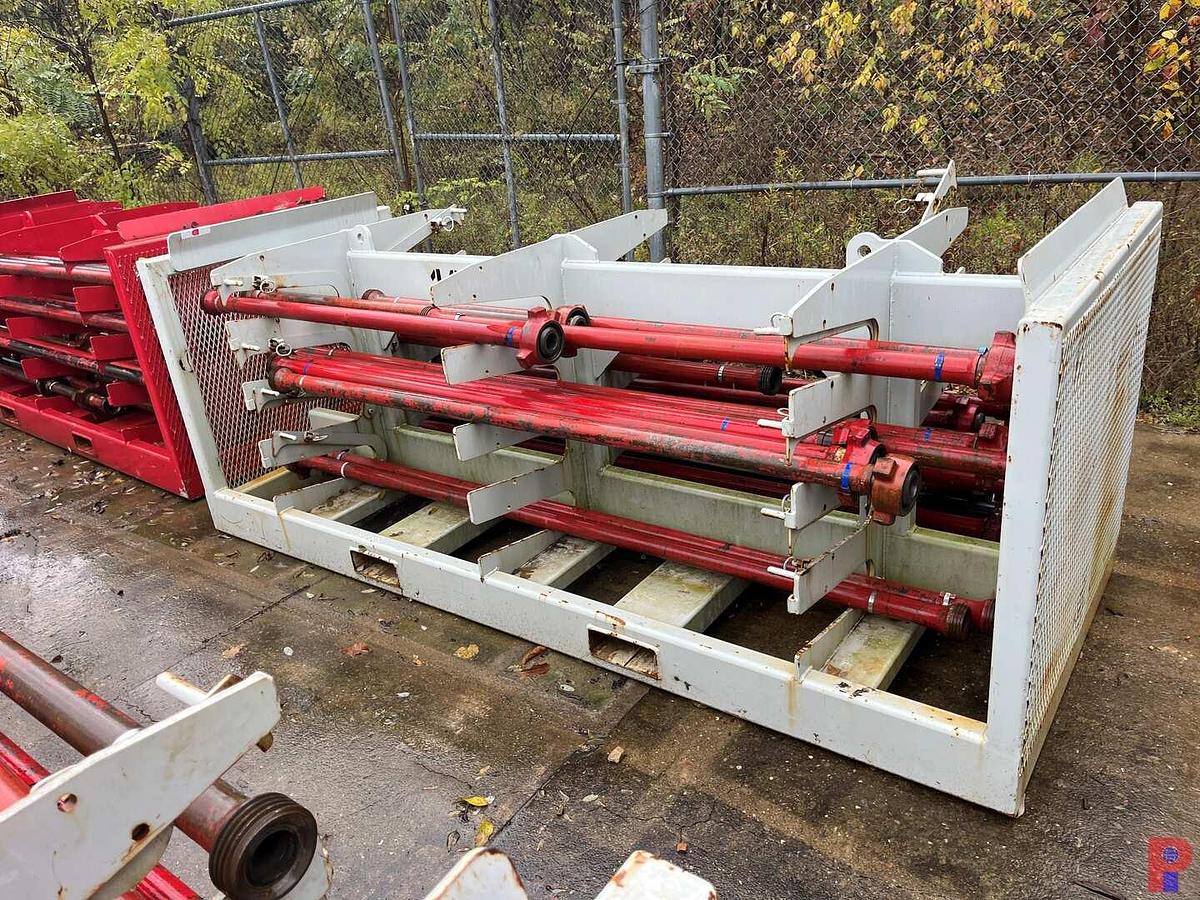 Used (32) JTS. OF TESTED 2” 1502 15K WP FLOW IRON W/ TRANSPORT RACK
