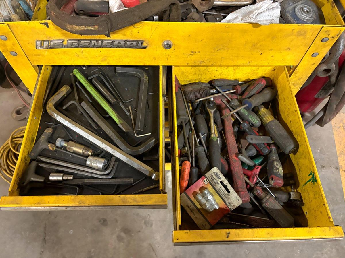 Used US GENERAL 5-DRAWER ROLLING TOOLBOX W/ CONTENTS
