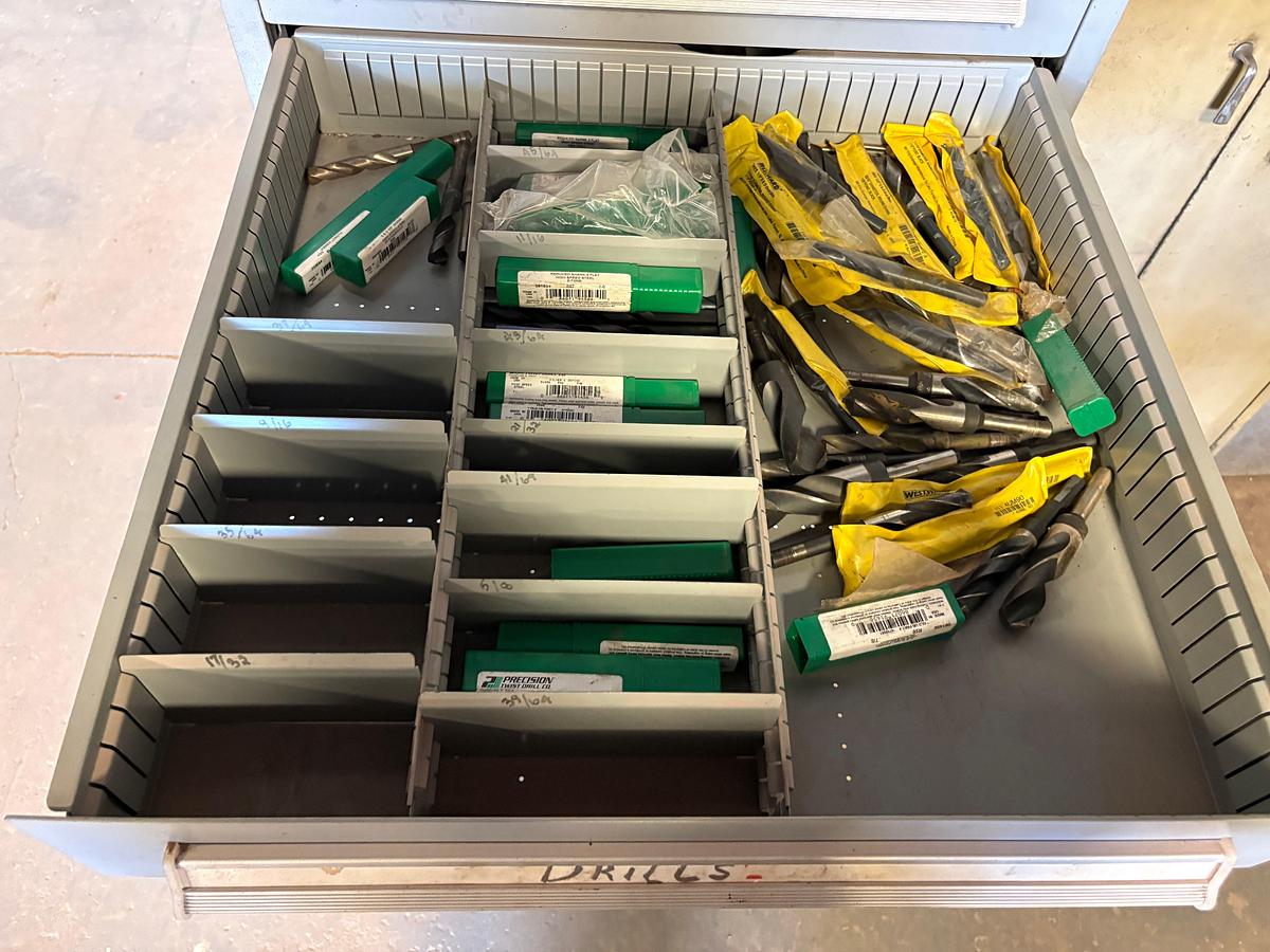 Used Lyon MS-II safety link 12-drawer rolling toolbox w/ assorted machine shop tools