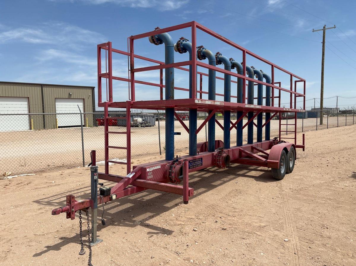 Used 2014 TLR WELDING 24’ X 7’ T/A BUMPER PULL CATWALK MANIFOLD TRAILER