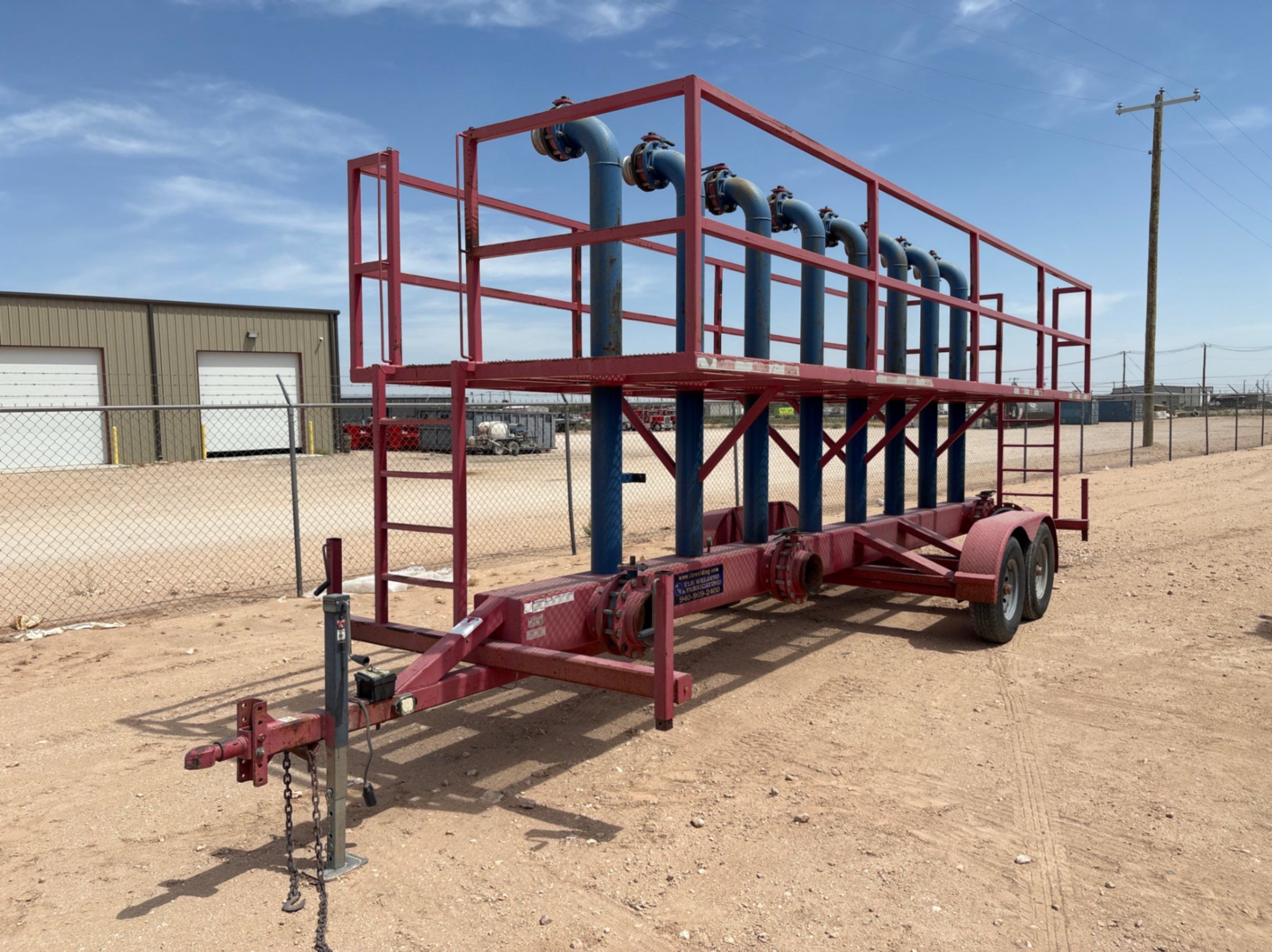 Used 2014 TLR WELDING 24’ X 7’ T/A BUMPER PULL CATWALK MANIFOLD TRAILER