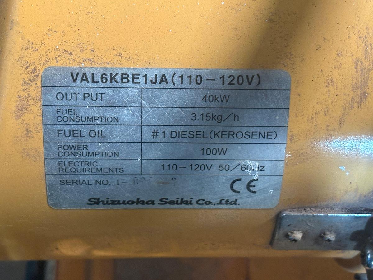Used (2) Shizuoka seiki VAL6KBE1JA oil fired shop heaters