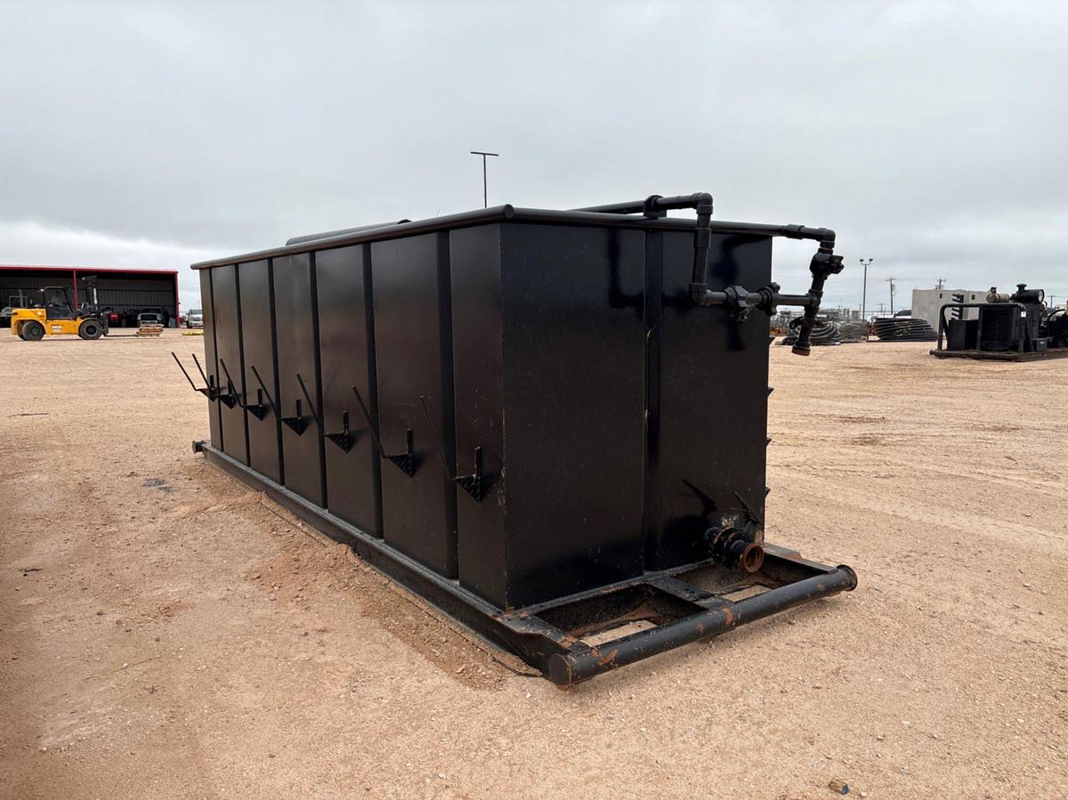 Used 18’ x 6’ x 6’ 2-compartment open top fluid tank
