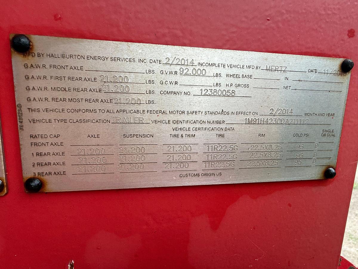 Used 2014 MTU 12V4000 2250-HP W/ ALLISON TRANS. (NO PUMP) MTD ON 3-AXLE FRAC PUMP TRAILER