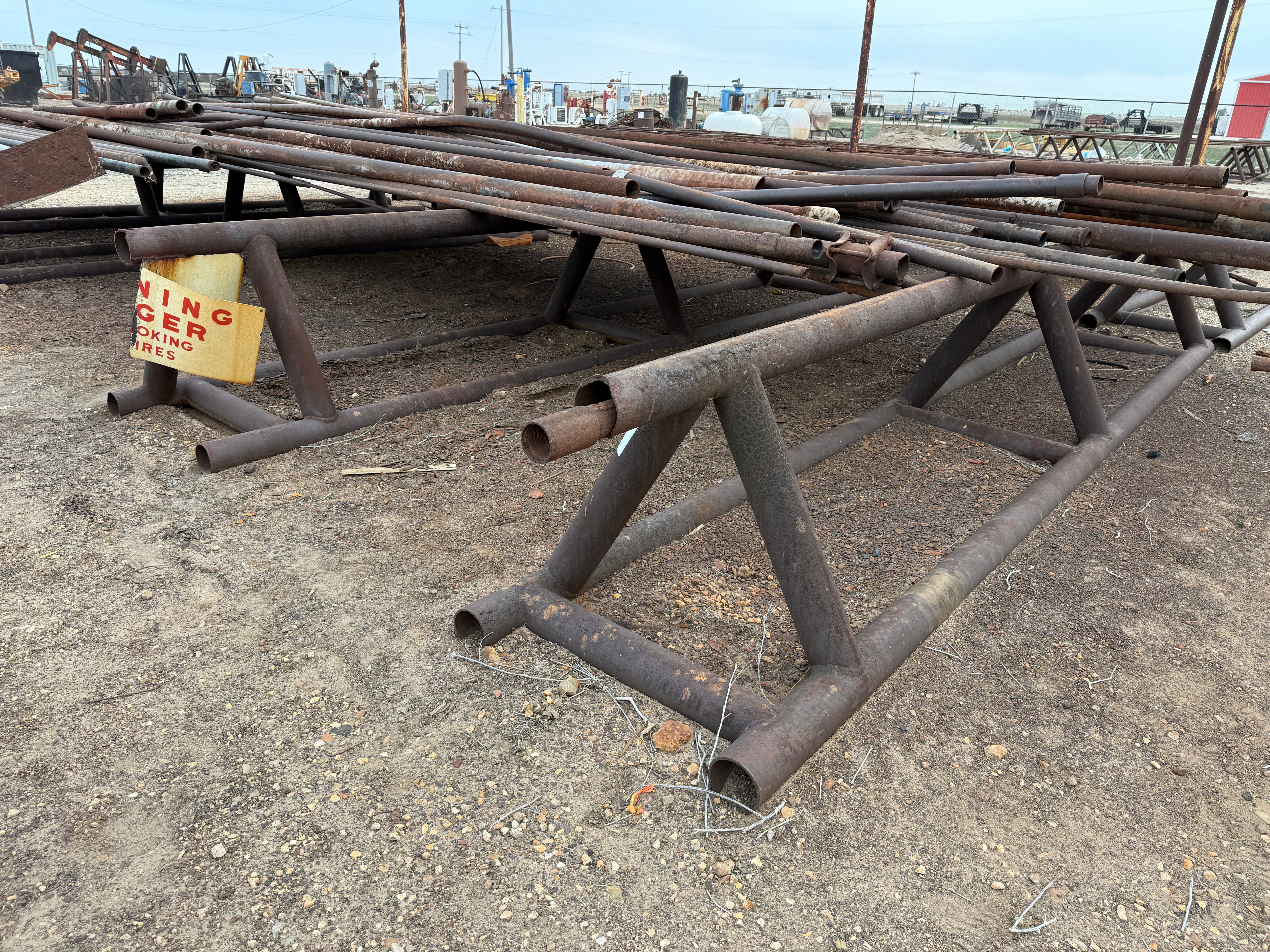 Used (2 x $) 16’ x 32” TRIANGULAR PIPE RACKS W/ PIPE STAYS