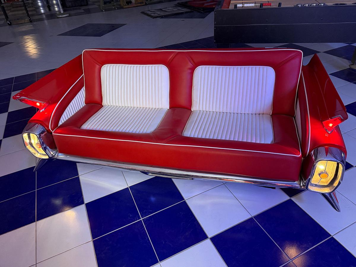 Used 6’ X 2.6’ CUSTOM LIGHTED BACK SEAT CAR COUCH