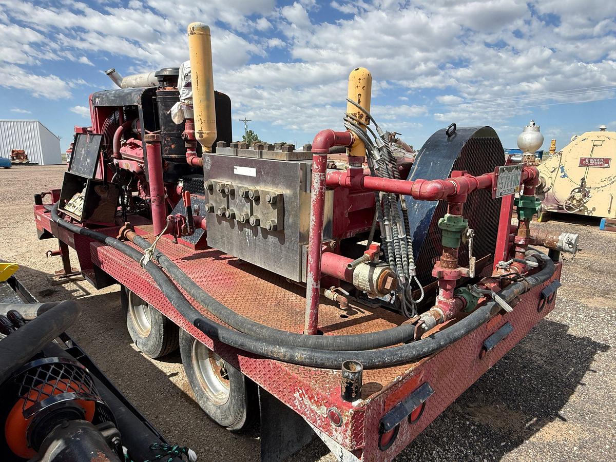 Used WEATHERFORD 5K WP TRIPLEX PUMP MTD ON 16’ T/A GOOSENECK TRAILER