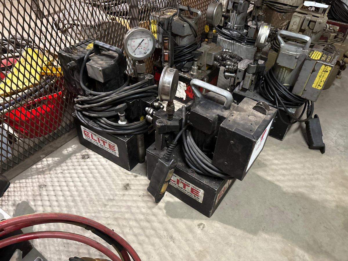 Used (2) power team 10K electric hydraulic pumps