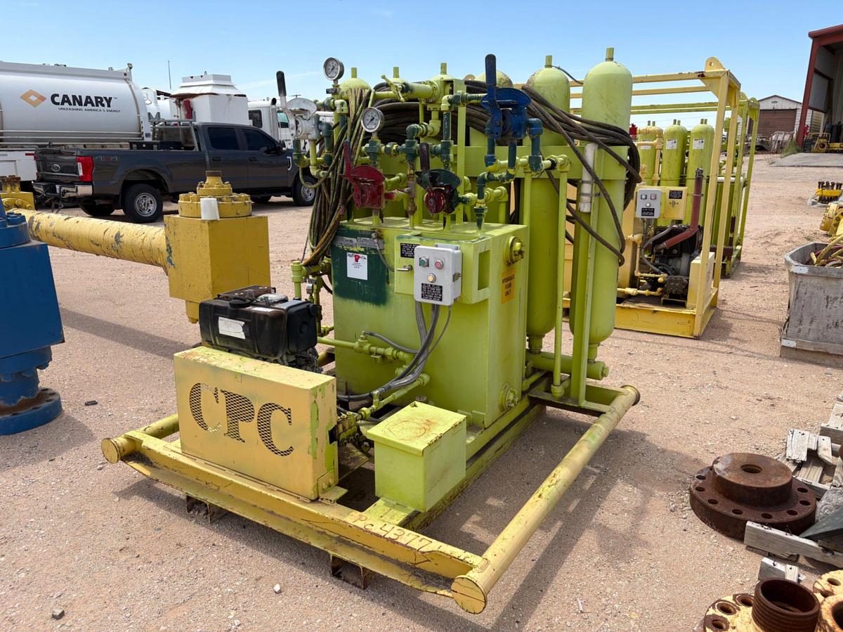 Used 4-station closing unit, skidded