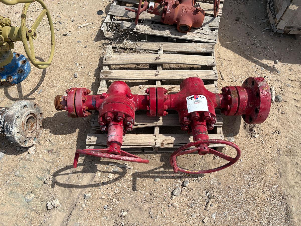 Used Lot of assorted 2” gate valves, fluid crosses, DSAs, landing flanges, & spools