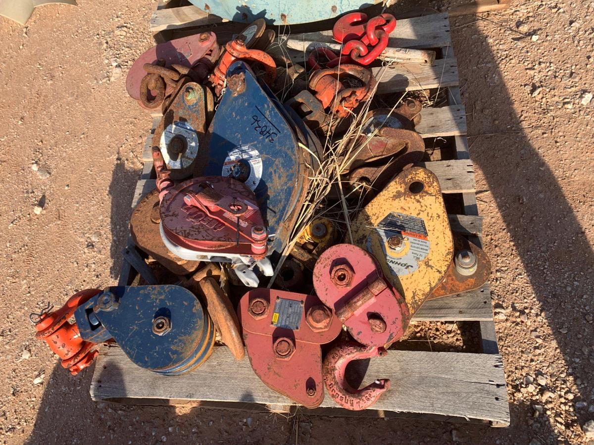 Used Pallet of Assorted Chain and Wire Cable Hoist