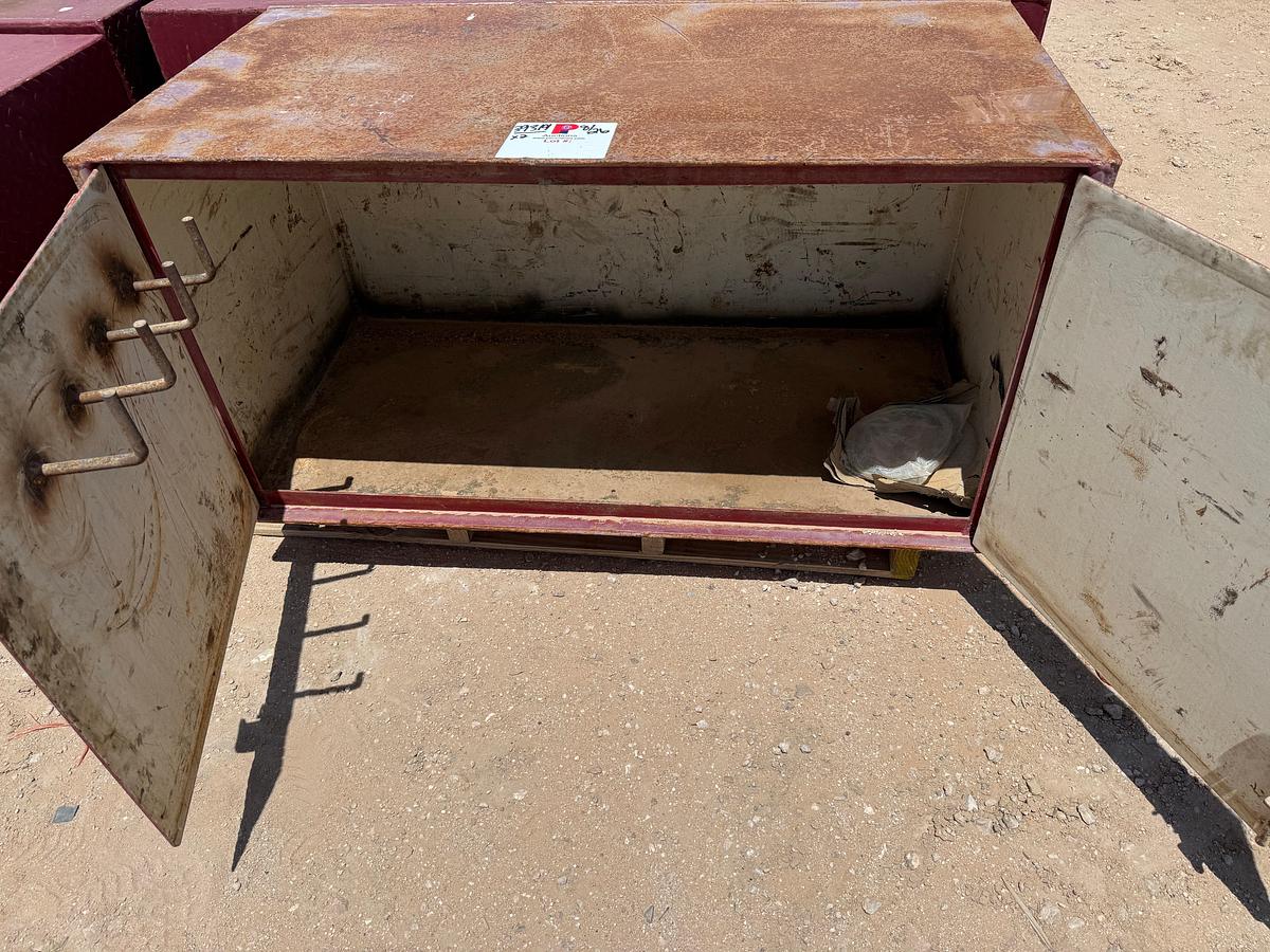 Used (2) TOOL BOXES (1) 5’L x 2’W x 2’H& (1) 4’L x 2’W x 2’H STEEL 2-DOOR TOOL BOXES