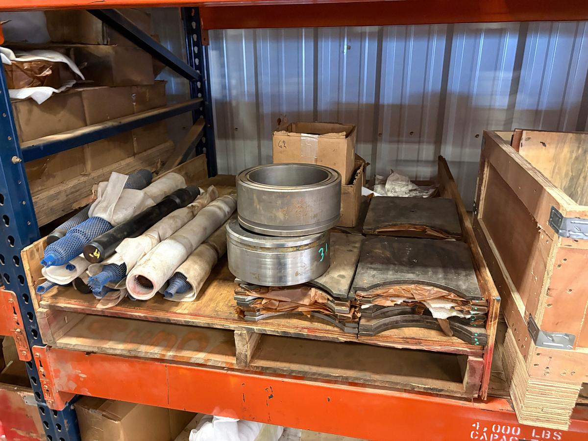 Used (5 shelves) of assorted frac valve parts