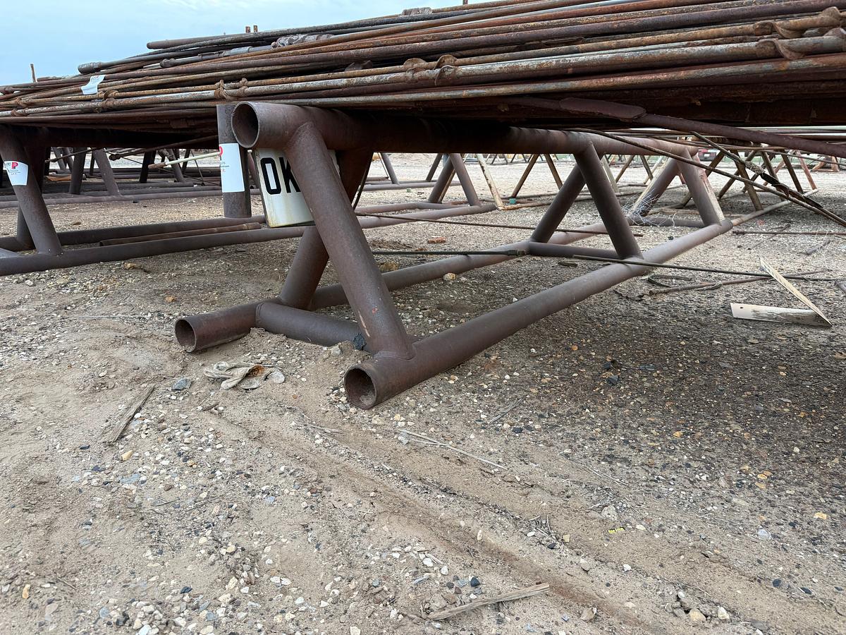 Used (2 x $) 16’ x 32” TRIANGULAR PIPE RACKS W/ PIPE STAYS