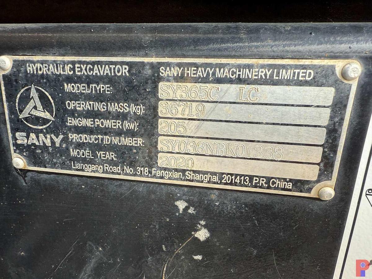 Used 2020 SANY SY365C LC CRAWLER EXCAVATOR