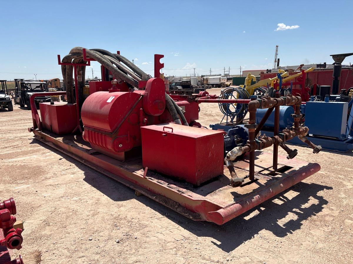 Used Gardner Denver PAH triplex pump, skidded