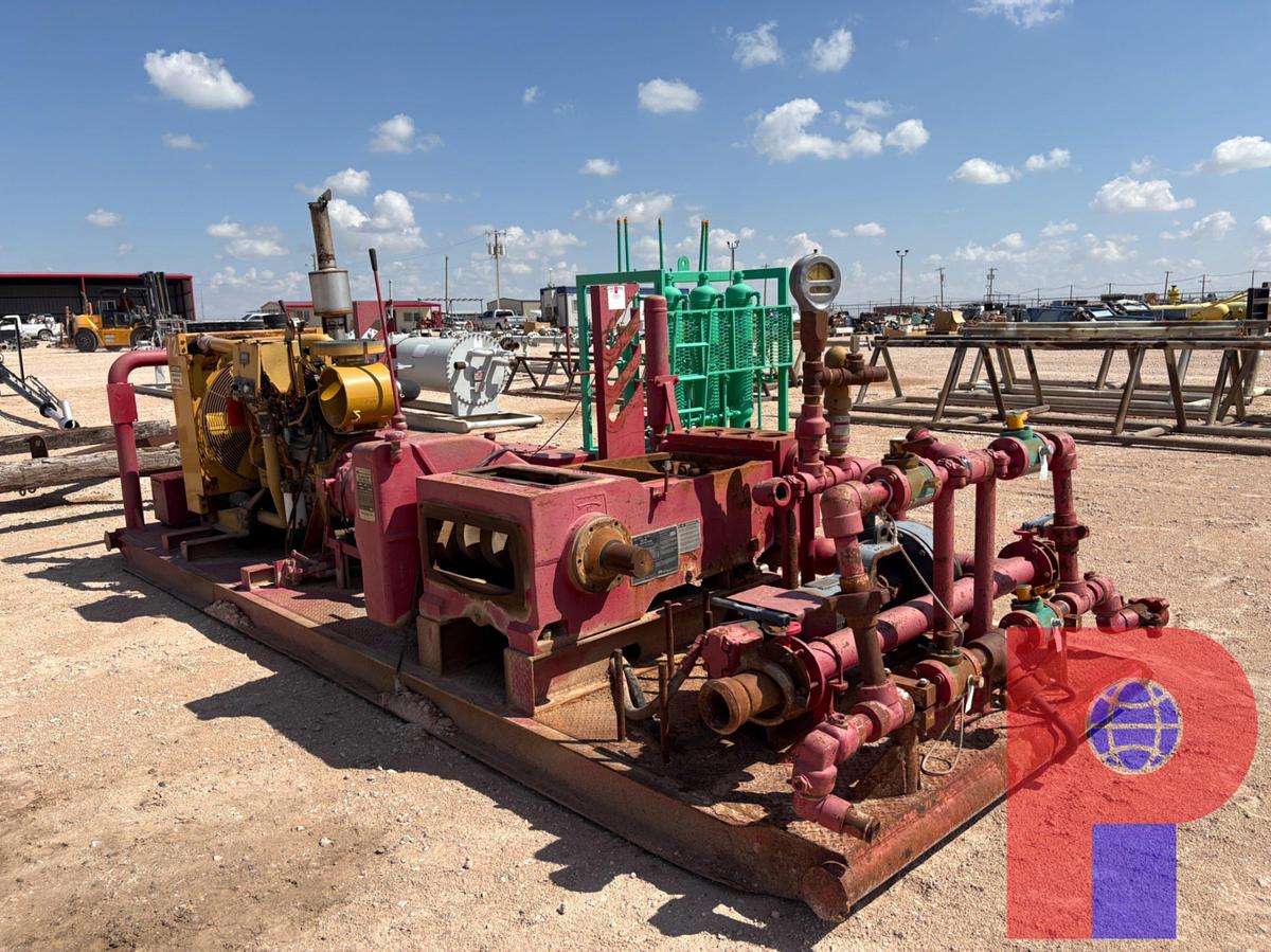 Used NATIONAL OILWELL JWS-185 TRIPLEX PUMP UNIT, SKIDDED