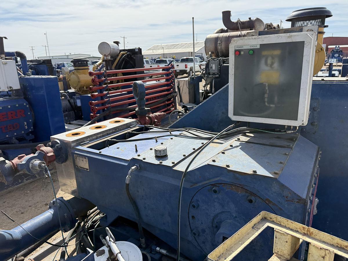 Used 2018 KERR T60 10K WP TRIPLEX WELL SERVICE PUMP P/B CATERPILLAR C18 630-HP, SKIDDED