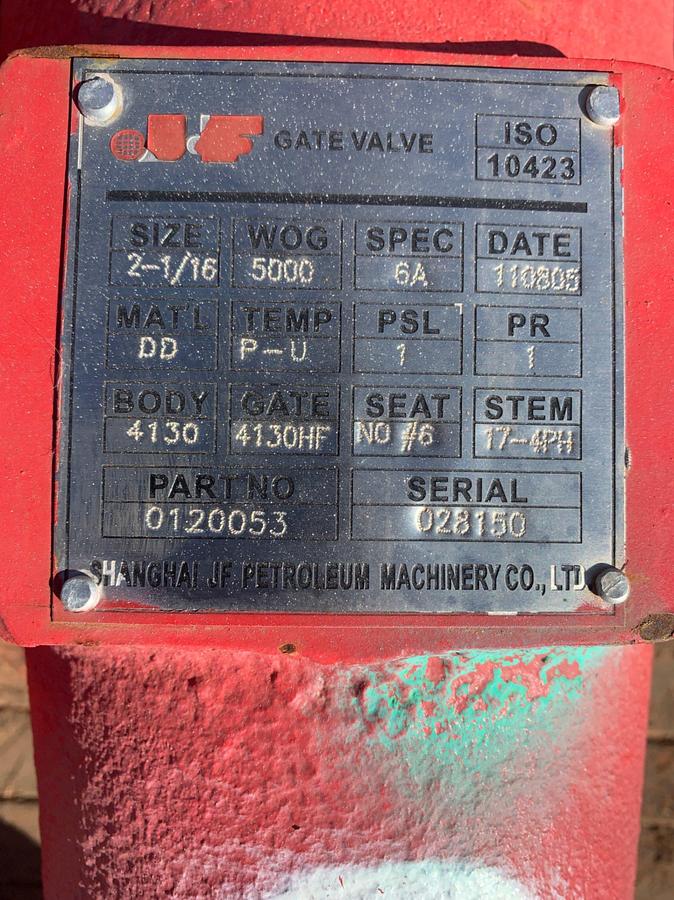 Used (2) JF 2- 1/16 Gate Valves w/ 4130 Body