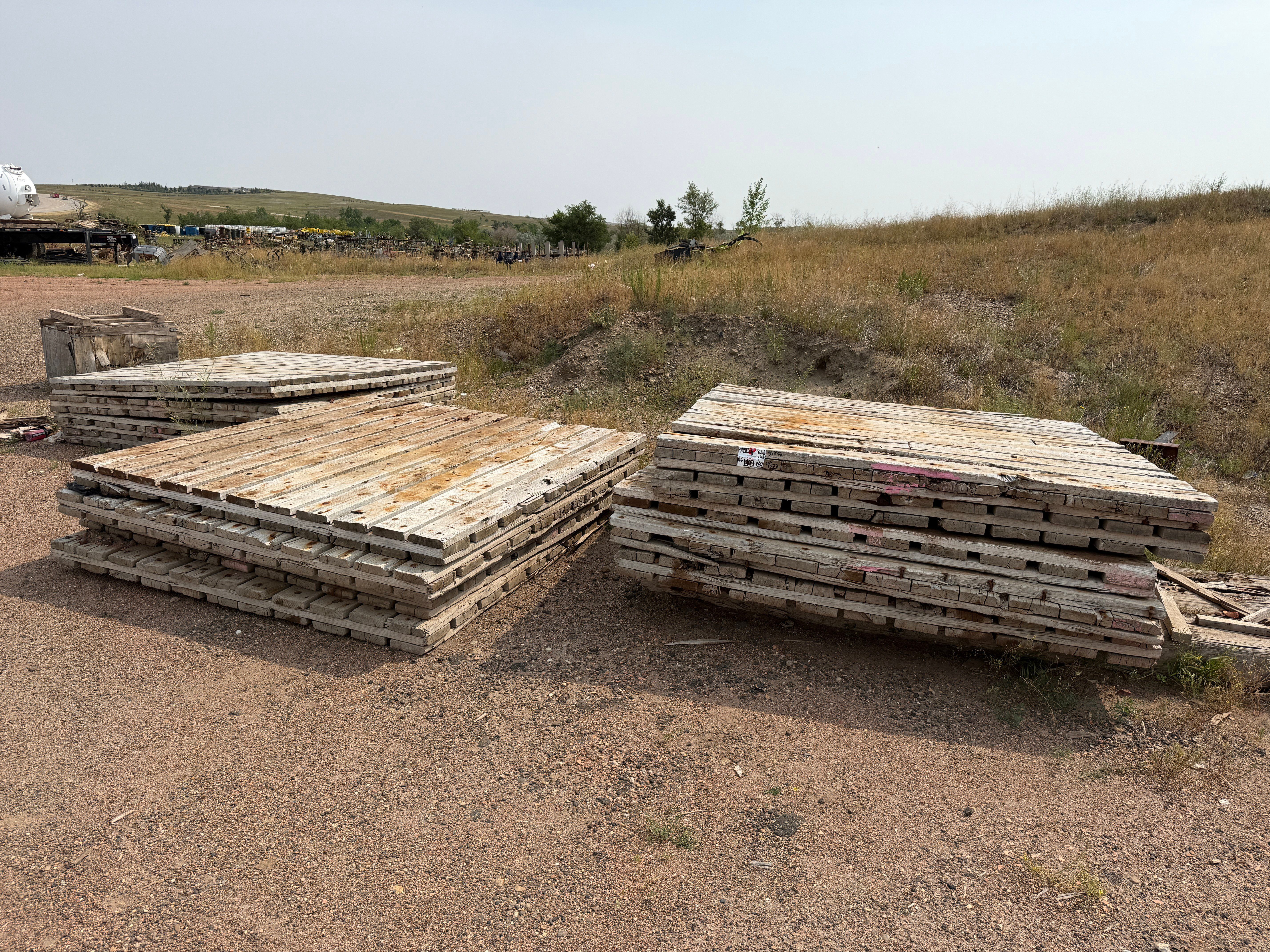 Used (13) 8’ x 8’ x 6’ HEAVY DUTY WOOD MATTING