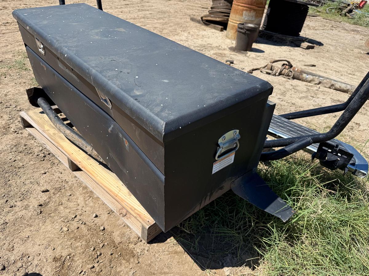 Used 57”L X 19”W X 18”H TOOLBOX, RANCH HAND BUMPER, RAM STEP RAIL
